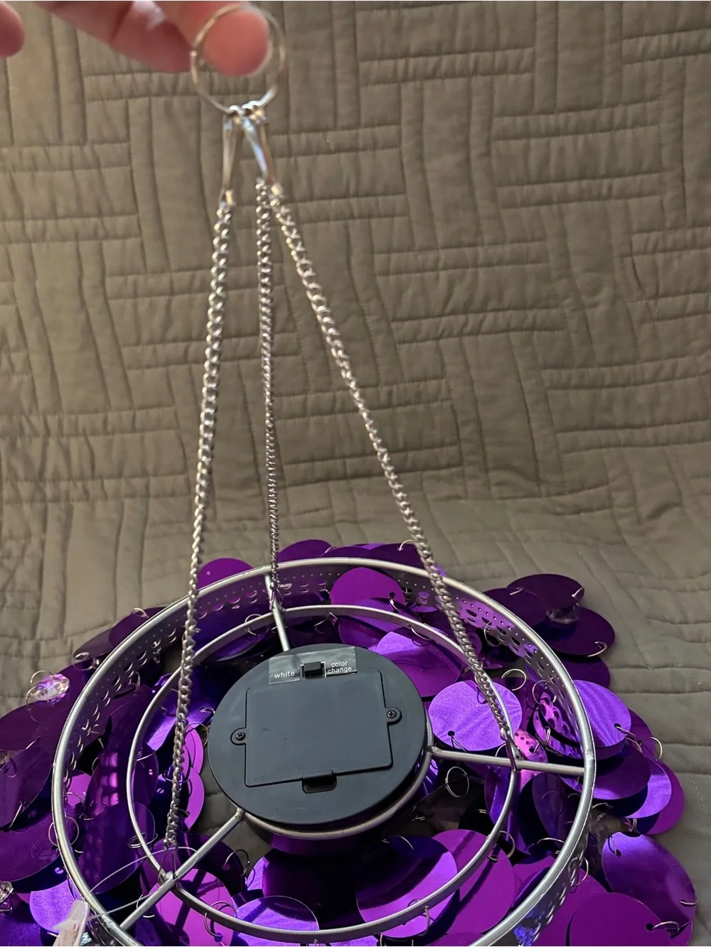 Anywhere Lighting LED Purple Shimmer Chandelier Coloring Changing Exhart New